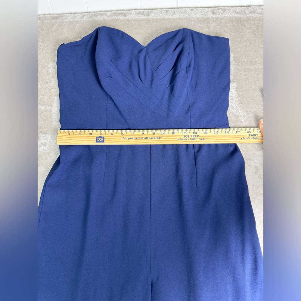 NWT Lilly Pulitzer Size 12 Strapless Jumpsuit Wide Leg Kylo Navy Crepe Corset - Picture 7 of 12